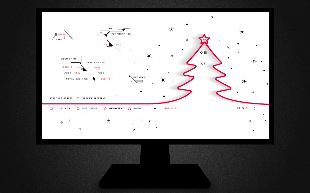 Merry Christmas – Rainmeter Skin