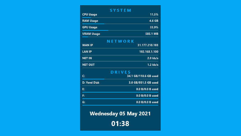 System Scroll – Rainmeter Skin