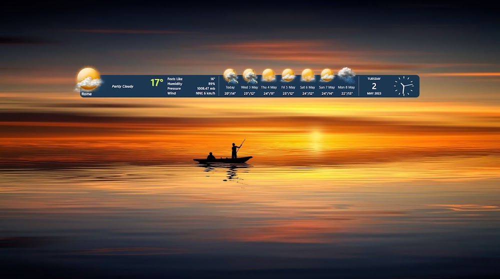 Weather Time Bar – Rainmeter Skin